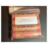 Four Rolls of Mixed Wheat Back Cents