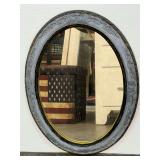Oval Wall Mirror with Ornate Molded Frame