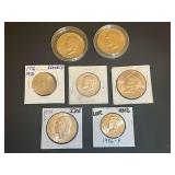 Assorted US Eisenhower Dollars and Kennedy Half Dollars Lot with $5.50 Face Value