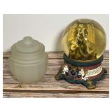 Angel Snow Globe with Figural Base and Frosted Glass Jar