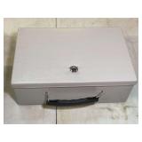 Metal Lock Box with Office Supplies
