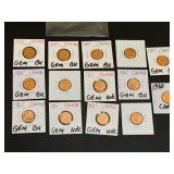 Collection of Fourteen Canadian Copper Cents, Mostly 1965
