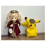 Precious Moments Mary Doll and Detective Pikachu Plush Set