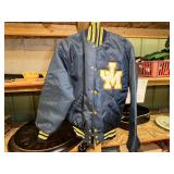 Gem Sportswear Blue Satin Varsity Jacket Size Medium
