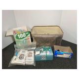 Assorted Personal Care Items, Storage Basket, and Office Supplies Group