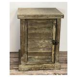 Rustic Wooden Miniature Storage Box with Slatted Door