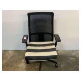 Ergonomic Mesh Back Office Chair with Black and White Striped Seat