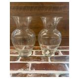 Clear Glass Vases, Set of Two