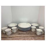 French Garden Genuine Stoneware Dinnerware Set from Thailand