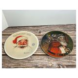 Lot of 2 Collectible Holiday Plates featuring Norman Rockwell and Avon