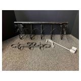 Metal Wall Shelf and Coat Rack with Additional Hardware