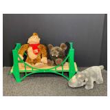 Lot of Plush Stuffed Animals Including Donkey Kong and Bat