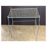 Green Metal Wire Grid Plant Stand