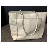 Cream Monogram Tote Handbag Marked Guess