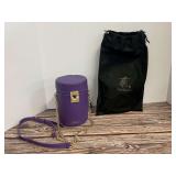 Tote & Carry Purple Cylinder Crossbody Bag with Dust Bag