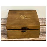 FM Collection Crystal Whiskey Glass Set with Wooden Box and Coasters