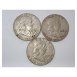 1961 & 1963 FRANKLIN HALF DOLLAR COINS