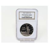 1986-S ELLIS ISLAND SILVER DOLLAR COIN, NGC GRADED PF69 ULTRA CAMEO