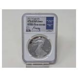 2021-W 1 OZ FINE SILVER EAGLE DOLLAR COIN, NGC GRADED PF70 ULTRA CAMEO