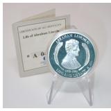 "LIFE OF ABRAHAM LINCOLN" COMMEMORATIVE MEDALLION W/COA
