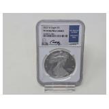 2022-W 1 OZ FINE SILVER EAGLE DOLLAR COIN, NGC GRADED PF70 ULTRA CAMEO