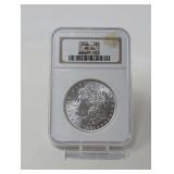 1886-P MORGAN SILVER DOLLAR COIN, NGC GRADED MS64