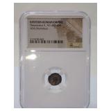 EASTERN ROMAN EMPIRE, THEODOSIUS II AD 402-450, AE4, NGC VERIFIED