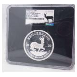 2020 S. AFRICA S2KR, SILVER KRUGERAND, ONE OF THE FIRST 862 STRUCK, FIRST DAY OF PRODUCTION, NGC GRADED PF69 ULTRA CAMEO, 2 OZ.