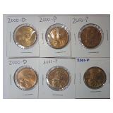 2000 & 2001 SACAGAWEA GOLDEN DOLLAR COINS