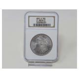 1885-O MORGAN SILVER DOLLAR COIN, NGC GRADED MS64