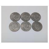 FIVE 1972 EISENHOWER DOLLAR COINS PLUS SINGLE BICENTENNIAL ISSUE