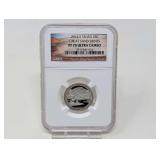 2014-S GREAT SAND DUNES SILVER QUARTER DOLLAR COIN, NGC GRADED PF70 ULTRA CAMEO