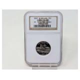 2001-S RHODE ISLAND SILVER QUARTER DOLLAR COIN, NGC GRADED PF70 ULTRA CAMEO