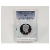 2018-S KENNEDY SILVER HALF DOLLAR COIN, PCGS GRADED PR69DCAM