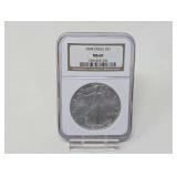 2004 1 OZ FINE SILVER EAGLE DOLLAR COIN, NGC GRADED MS69