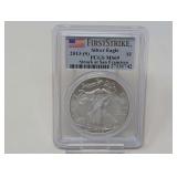 2013-S 1 OZ FINE SILVER EAGLE DOLLAR COIN, FIRST STRIKE, PCGS GRADED MS69