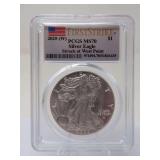 2025-W SILVER EAGLE DOLLAR COIN, PCGS GRADED MS70