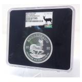 2020 S. AFRICA S2KR, SILVER KRUGERAND, ONE OF THE FIRST 862 STRUCK, FIRST DAY OF PRODUCTION, NGC GRADED PF69 ULTRA CAMEO, 2 OZ.