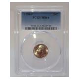 1996-P ROOSEVELT DIME, PCGS GRADED MS66