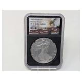 2022-W 1 OZ FINE SILVER EAGLE DOLLAR COIN, FIRST DAY OF ISSUE, NGC GRADED PF70 ULTRA CAMEO