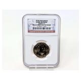 2008-P FIFTH PRESIDENT JAMES MONROE FIRST DAY OF ISSUE DOLLAR COIN, NGC GRADED MS65