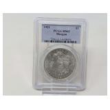 1921-P MORGAN SILVER DOLLAR COIN, PCGS GRADED MS62