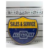Sales and service Chevrolet shield sign