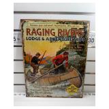 Raging rivers sign