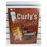 Curlys hot sauce sign