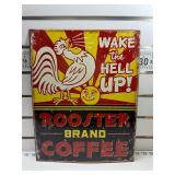 Rooster brand coffee sign