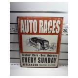 Auto races sign