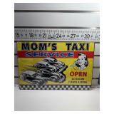 Moms taxi service sign
