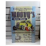 Woodys auto shop sign