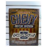 Chevy motor division Chevrolet sign